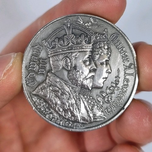 Antique white metal medal - antique,