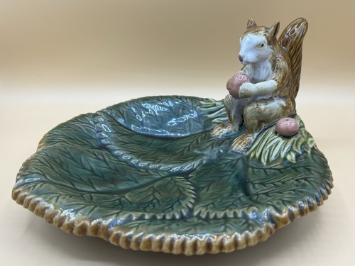 Vintage majolica squirrel - majolica,