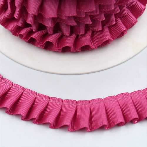 Side pleated taffeta ribbon - taffeta,