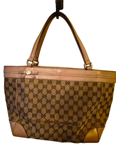 Gucci beige pink tote bow - beige,