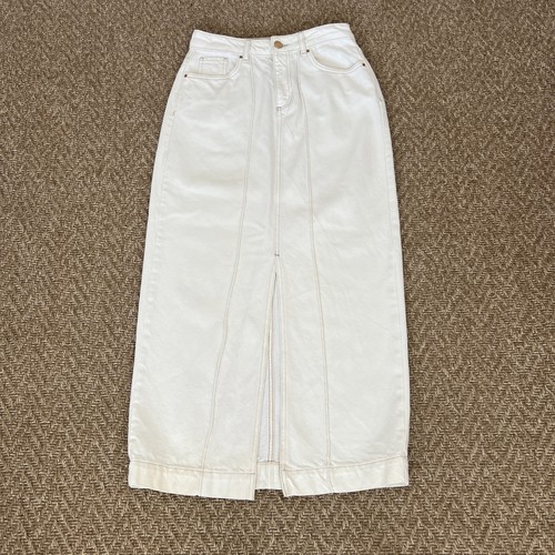 Ladies white denim long - denim,