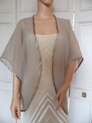 Beige taupe chiffon kimono - chiffon,
