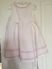 Darcy Brown  Girls White Pink Spot  Classic Dress Age  2 Worn Once