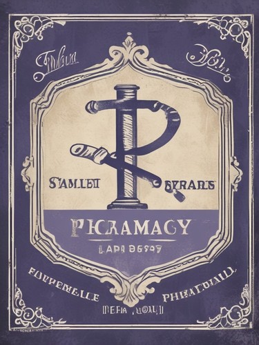 Vintage pharmacy sign french - pharmacy,