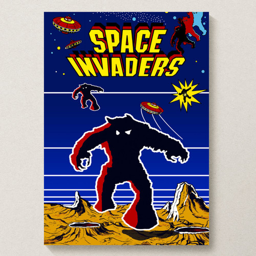 Space invaders poster print - invaders, a4