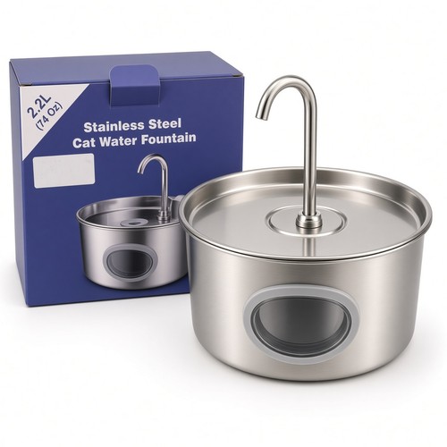 Stainless steel cat water - stainless,
