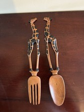 Hand Carved Wooden Salad