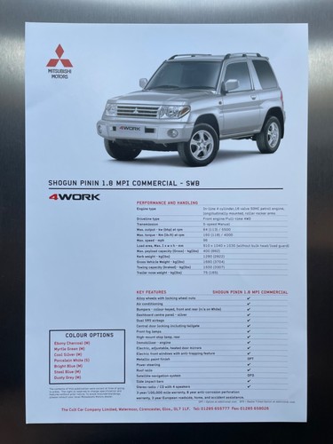 Mitsubishi shogun pinin 8 - shogun, 1.8