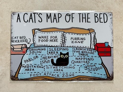 Cat map the bed metal - a,