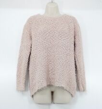 Soft Chunky Chenille Knit Women's Dusky Pink Round Neck Boho Jumper UK 14