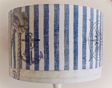 Blue & white  Stripe Lampshade
