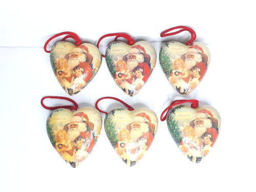 Vintage heart shaped santa - heart,