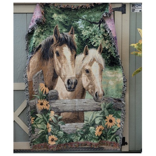 Tapestry throw blanket horse - throw,