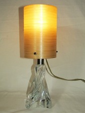 Vintage Mid Century Glass Lamp & Spun Fibreglass Lampshade - Small