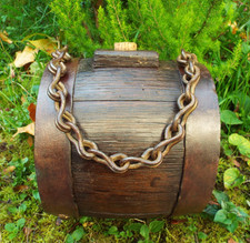 OAK  HARVEST COSTREL IRON BOUND DEVON CIDER RUM BARREL EARLY 19th CENTURY