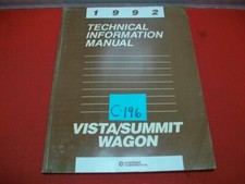 1992 CHRYSLER PLYMOUTH DODGE VISTA/SUMMIT WAGON TECHNICAL INFORMATION MANUAL EXC