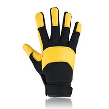 Work Gloves Leather Gardening Thorn Proof Hand Protection Safety Builders Grip