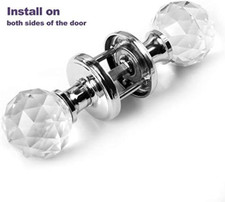 65Mm Crystal Large Door Knob VIRILL Glass Door Handle Clearwith DIY Screw Set
