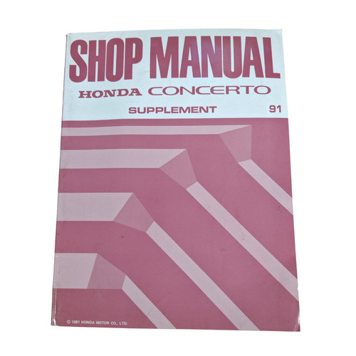 Honda concerto supplement 1991 - supplement,