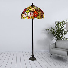 Flower Design Floor Lamp Tiffany Style Stained Glass Bedroom Home Living Bedroom
