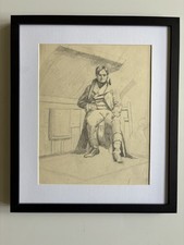 Antique Male Figure Framed