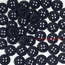 20 Coloured Shirt Buttons 4 Hole 10mm 12mm Black Navy Grey Green Blue Red Brown