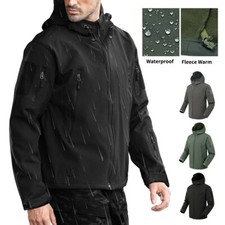 Mens Waterproof Tactical Jacket Army Military Jacket Windbreaker Soft Shell Coat