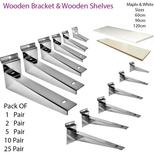 Wooden shelf brackets - wooden, (pair)