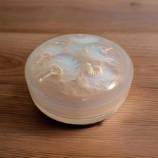 Rene Lalique Houppes Opalescent Antique French Art Deco Powder Box 1930s