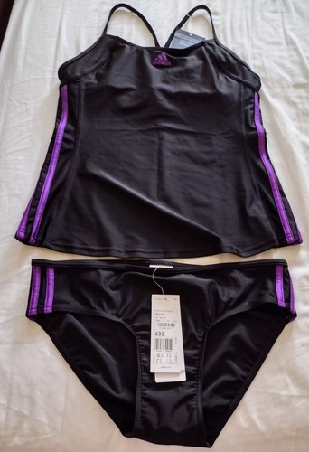 Adidas black purple stripes - black,
