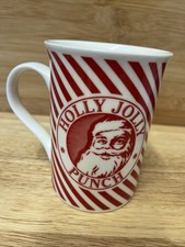 Holy Jolly Punch Ceramic Mug Red&white Stripe Christmas