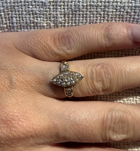 Antique 18ct gold pearl - antique,