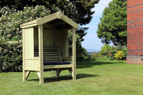 Garden arbour sits wooden - garden, 2,