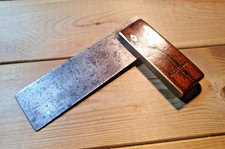 Vintage Wood & Brass Tri Square Try Old Woodworking Hand Tools Carpentry Tool