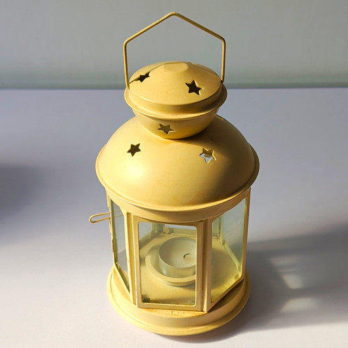 Beige metal glass star - beige,