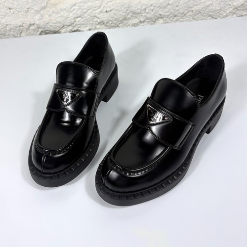Prada chocolate loafers black - prada,