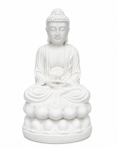 White buddha statue resin - white,