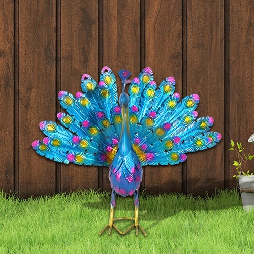 Peacock statue garden - peacock,