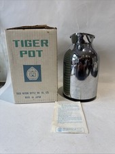 Tiger Pot Vintage Vacuum Bottle Made In Japan Chrome SA-6.5  0.65L Boxed Instr.