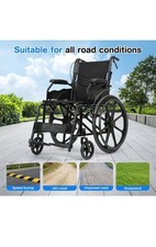 Self Propelled Wheelchair Folding Lightweight Foldable Manual Wheel Chair Black