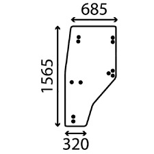 L/H DOOR GLASS FOR JOHN DEERE