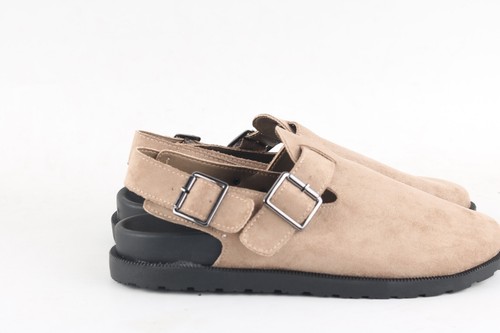 Beige faux suede buckle - beige,