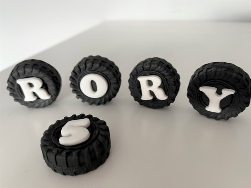 Personalised fondant tyres - personalised,