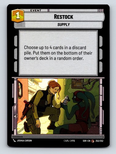 Restock supply event card - restock,
