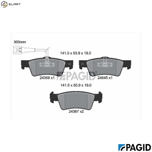 Brake pad set - pad,