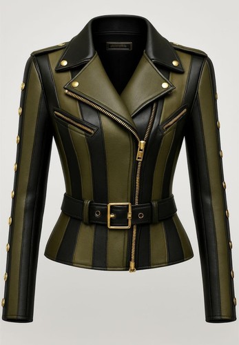 Luxury women striped leather - striped,