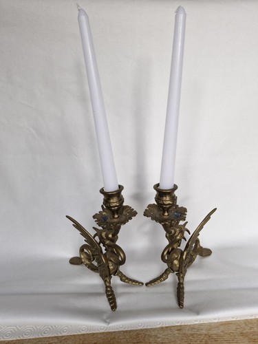 Pair antique griffin - pair, dragon