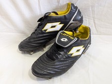 Lotto Black & Yellow SG Leather Football Boots Size UK 9