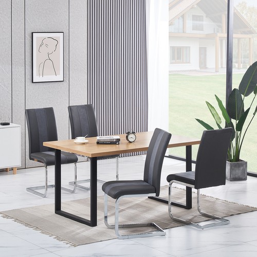 Grey dining table and - table, 4