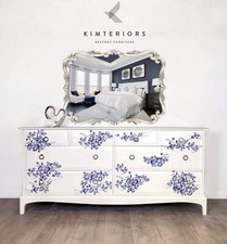 Stag White and Blue floral